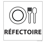 Signalétique information - REFECTOIRE - fond blanc 250 x 250 mm