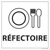 Panneau d'information - Pictogramme réfectoire - 250 x 250 mm PVC 2 mm