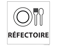 Panneau d'information - Pictogramme réfectoire - 250 x 250 mm PVC 2 mm