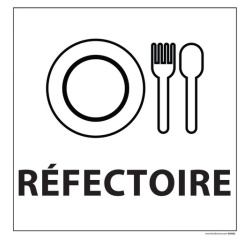 Panneau d'information - Pictogramme réfectoire - 250 x 250 mm