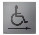 Panneau relief et braille picto Handicapé Fléche droite