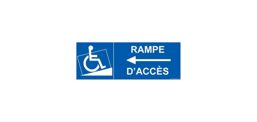 Signalisation - Rampe Accès - handicapé flèche à gauche