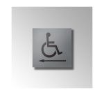 Panneau signalétique relief et braille picto Handicapé Fléche gauche
