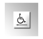 Panneau signalétique relief et braille picto Handicapé Fléche gauche