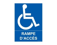 Panneau - Rampe d'accès - + Picto handicapé  (300 x 420 mm, PVC)