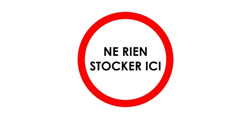 Panneau interdiction - Ne rien stocker ici - Diamètre 180 mm