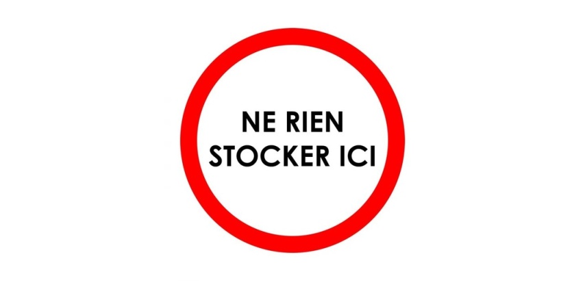 Panneau interdiction - Ne rien stocker ici - Diamètre 180 mm