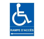 Panneau Direction gauche - Rampe d'Accès - + Picto Handicapé