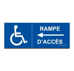 Signalisation - Rampe d'accès flèche à gauche + picto handicapé