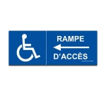 Signalisation - Rampe d'accès flèche à gauche + picto handicapé