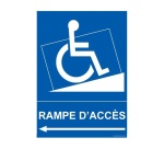 Panneau handicapé - Rampe Accès - Flèche gauche