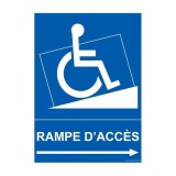 Panneau - Rampe d'accès - pour handicapé + picto  (300 x 420 mm, PVC)