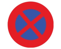 Panneau signalisation Arrêt/stationnement interdit - Diamètre 200 mm PVC 2 mm