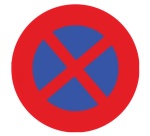 Panneau signalisation Arrêt/stationnement interdit - Diamètre 200 mm
