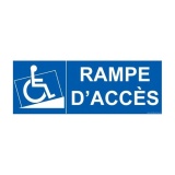 Signalisation Handicapé - Rampe d'accès  (350 x 125mm, PVC)