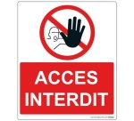 Panneau d'interdiction - Pictogramme Accès interdit - 250 x 300 mm