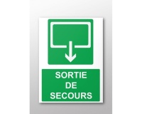 Panneau rectangulaire de sécurité Sortie de secours  (PVC)