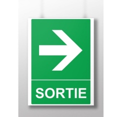 Panneau Sortie flèche droite ISO 7010 – Évacuation
