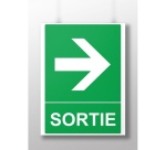 Panneau Sortie flèche droite ISO 7010 – Évacuation