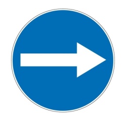 Panneau Obligation - Flèche sens obligatoire - Ø 200 mm