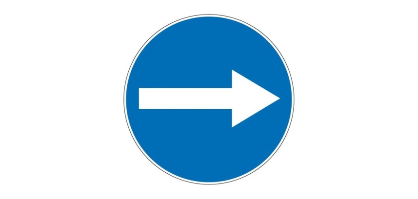 Panneau Obligation - Flèche sens obligatoire - Ø 200 mm