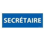 Signalétique information - SECRETAIRE - fond bleu 210 x 75 mm