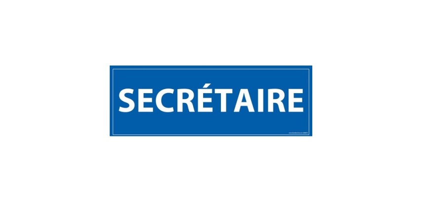 Panneau de signalisation - Pictogramme Secrétaire - 210 x 75 mm Vinyle Souple Autocollant