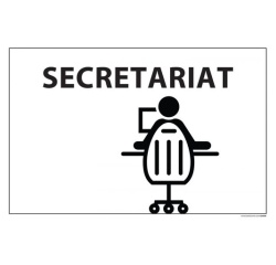 Signalétique information - SECRETARIAT + symbole - fond blanc 300 x 200 mm