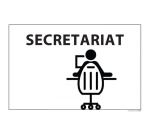 Signalétique information - SECRETARIAT + symbole - fond blanc 300 x 200 mm