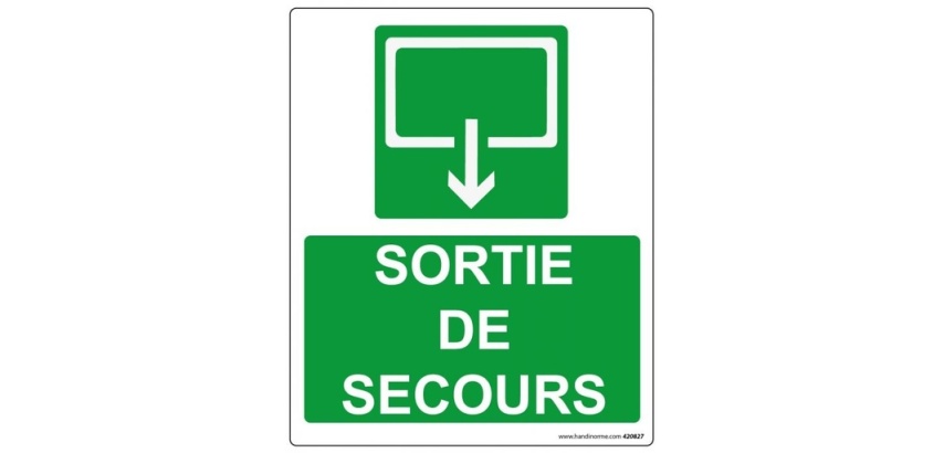Panneau Sécurité - Sortie de secours - rectangle 300 *250 mm Photoluminescent