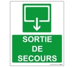 Panneau Sécurité - Sortie de secours - rectangle 300 *250 mm Photoluminescent