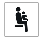 Pictogramme PI TF 025 - Siège prioritaire pour personnes avec enfant en bas âge - ISO 7001 en Gravoply