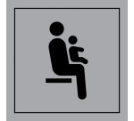 Pictogramme PI TF 025 - Siège prioritaire pour personnes avec enfant en bas âge - ISO 7001 en Gravoply