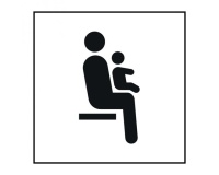 Pictogramme PI TF 025 - Siège prioritaire pour personnes avec enfant en bas âge - ISO 7001 en Gravoply