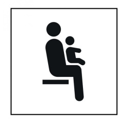 Pictogramme PI TF 025 - Siège prioritaire pour personnes avec enfant en bas âge - ISO 7001 en Gravoply