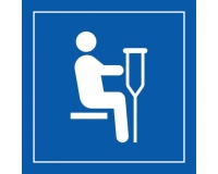 Pictogramme PI TF 023 - Siège prioritaire pour personnes blessées - ISO 7001  (350 x 350 mm, PVC)