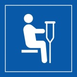 Pictogramme PI TF 023 - Siège prioritaire pour personnes blessées - ISO 7001  (250 x 250 mm, Vinyle Souple Autocollant)
