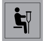 Pictogramme PI TF 023 - Siège prioritaire pour personnes blessées - ISO 7001 en Gravoply