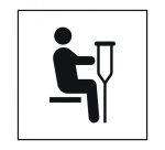 Pictogramme PI TF 023 - Siège prioritaire pour personnes blessées - ISO 7001 en Gravoply