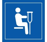 Pictogramme PI TF 023 - Siège prioritaire pour personnes blessées - ISO 7001 en Gravoply