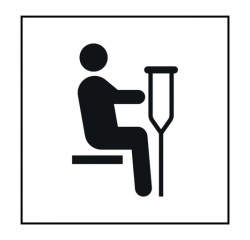 Pictogramme PI TF 023 - Siège prioritaire pour personnes blessées - ISO 7001 en Gravoply