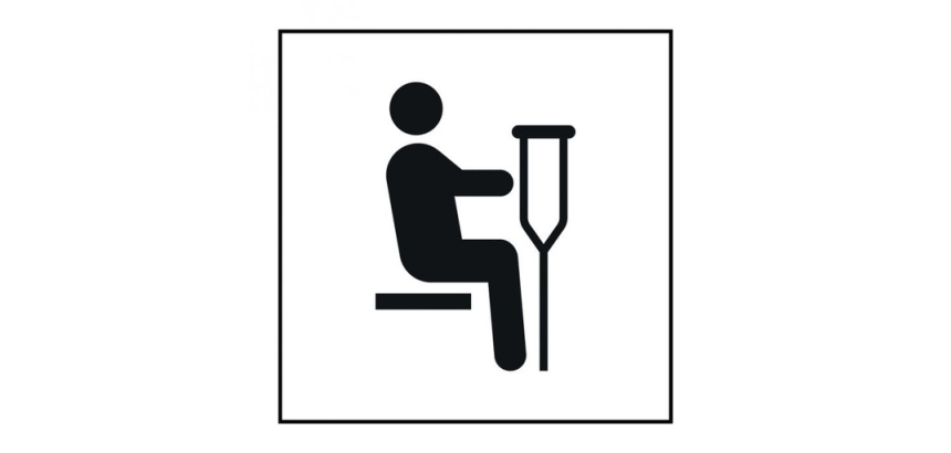 Pictogramme PI TF 023 - Siège prioritaire pour personnes blessées - ISO 7001 en Gravoply