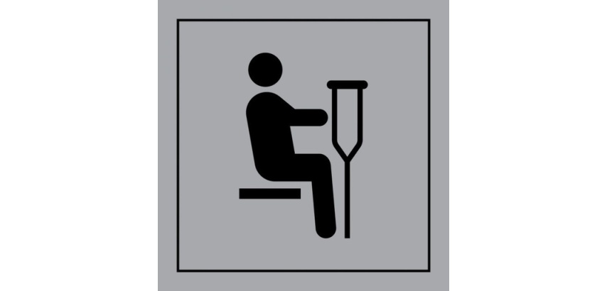Pictogramme PI TF 023 - Siège prioritaire pour personnes blessées - ISO 7001 en Gravoply