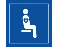Pictogramme PI TF 024 - Siège prioritaire pour personnes souffrant de troubles graves - ISO 7001  (350 x 350 mm, PVC)