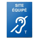 Panneau Site équipé handicap auditif T  (300 x 420 mm, PVC)