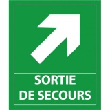 Panneau évacuation - Sortie de secours - 300x250 mm Vinyle Souple Autocollant Flèche gauche