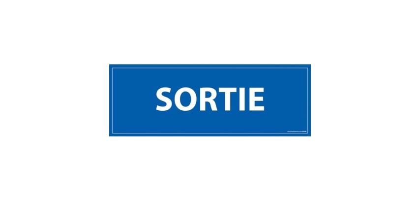 Panneau de sécurité - Signalisation Sortie - 210 x 75 mm