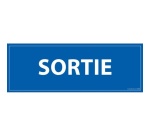 Signalétique information - SORTIE - fond bleu 210 x 75 mm