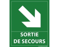 Panneau directionnel - Sortie de secours - E004 - 300x250 mm Vinyle Souple Autocollant