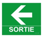 Panneau Sortie Flèche gauche -300 x 250 mm- Photoluminescent